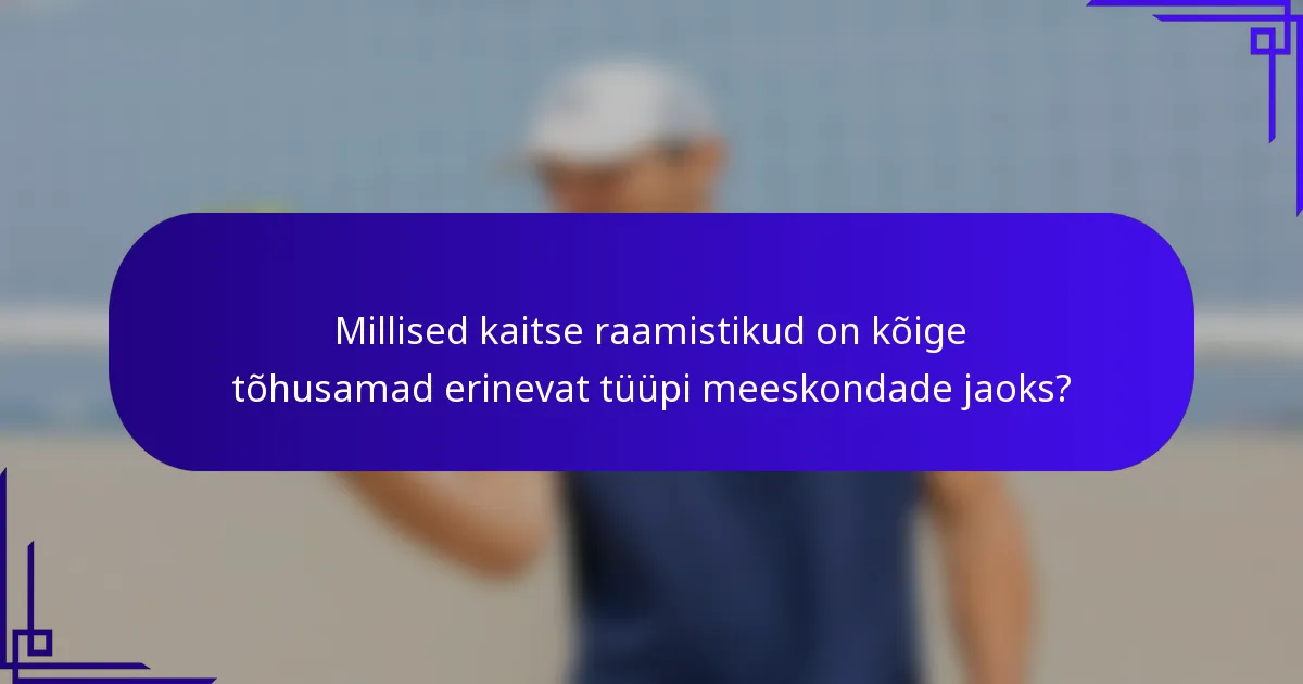 Millised kaitse raamistikud on kõige tõhusamad erinevat tüüpi meeskondade jaoks?