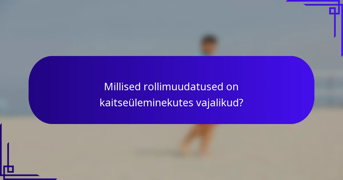 Millised rollimuudatused on kaitseüleminekutes vajalikud?